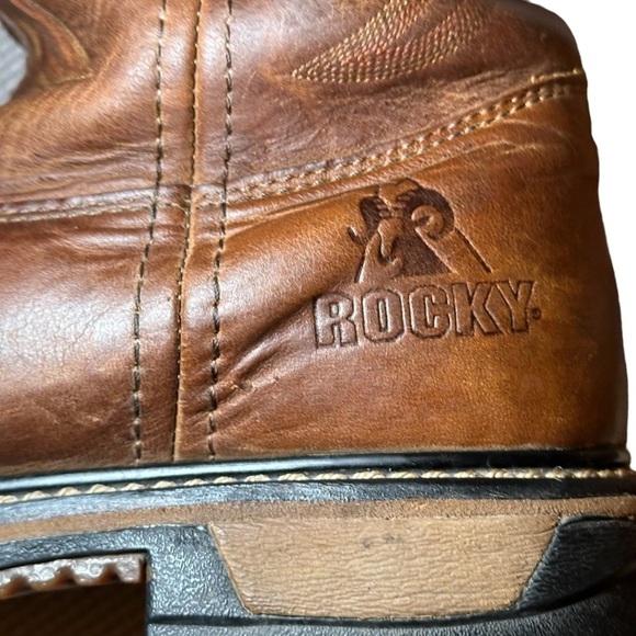 Rocky Original Ride Branson Roper Waterproof Western Pull On Boots Men’s Size 10 - Picture 8 of 10